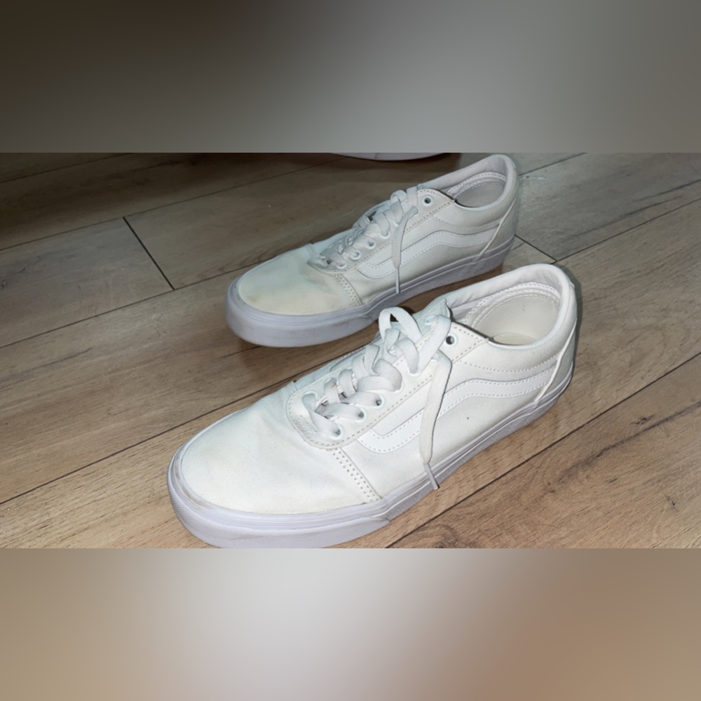 White Low Top Vans